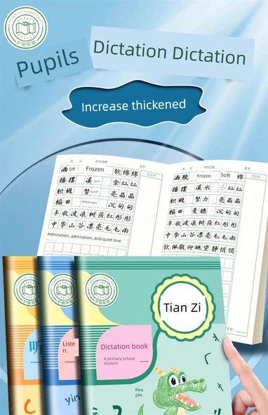 Kalınlaştırılmış Tian Zi Ben Defteri (10'lu Paket) - Kalem ve Silgili - Resim 7