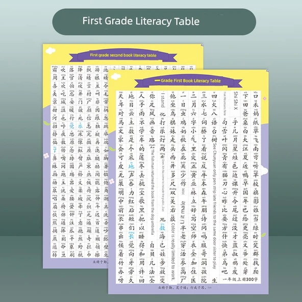 Anaokulu Matematik Duvar Tablosu - CG-16 Birinci Sınıf İlk Kitap Okuryazarlık Tablosu [2]