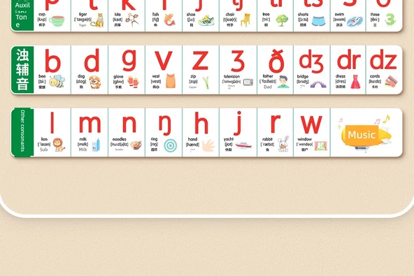 Çince Pinyin Sesli Asılı Duvar Tablosu - Resim 7