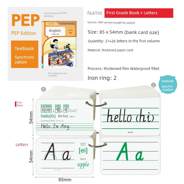 İlkokul İngilizce Kelime Kartları PEP - 1. Sınıf 1. Kitap/PEP 21 + Harfler 26