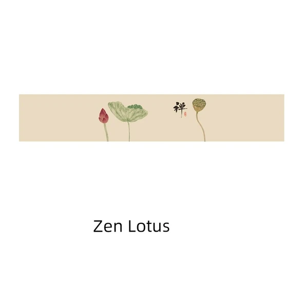 Zen Lotus Desenli Masa Örtüsü - 190x32cm (1.4m-1.6m Masa İçin)