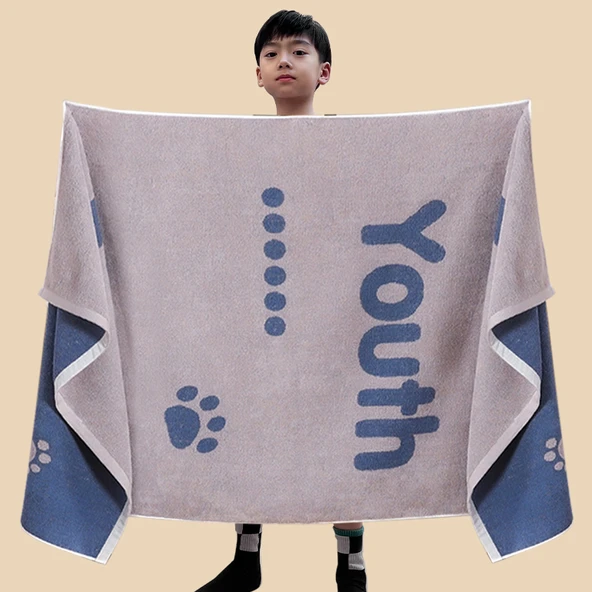 Çocuk Emici Pamuklu Banyo Havlusu - [7A Antibakteriyel] Gri: Miffy Köpek Banyo Havlusu