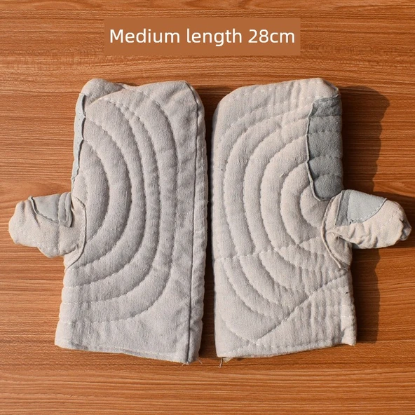 Kanvas Pamuk Fırın Eldiveni - Kısa Boy 2'li (25cm) - 7