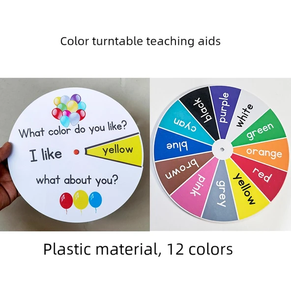 Çocuklar için İngilizce Renk Kartları - Renk Çarkı (21cm)