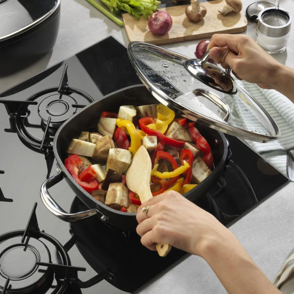 Schafer Gastronomie Master Granit Basık Tencere-28Cm - 4