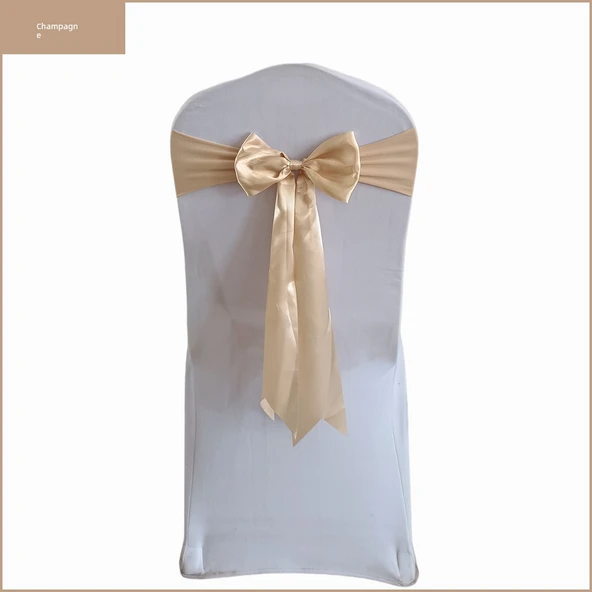 Elastik Sandalye Arkası Çiçekli Düğün Kurdelesi Bandajı Otel Ziyafet Sandalye Dekorasyonu - Gül Kırmızısı - Resim 4