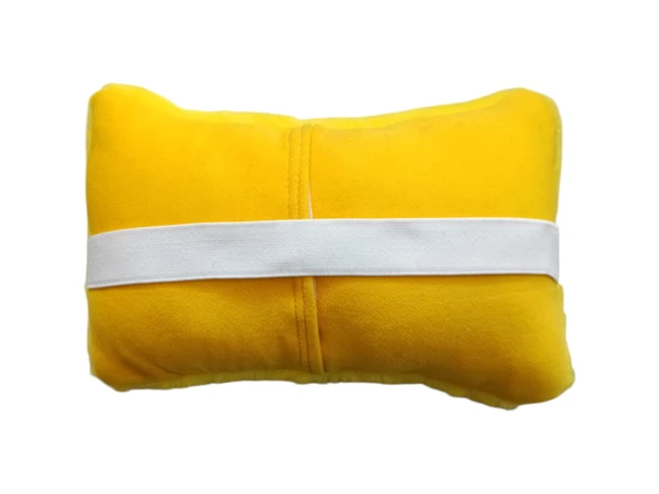 Yumuşak Peluşlu Ortopedik Araba Seyahat Boyun Yastığı Tekli Sarı - 4