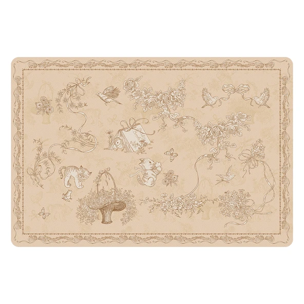 Retro Deri Yemek Masası Amerikan Servisi - PGZZ-546 - 30x45cm - Su Geçirmez