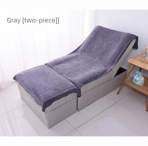 Salon Spa Havlu Seti - Gri 2 Parça - Ekstra Kalın - 9