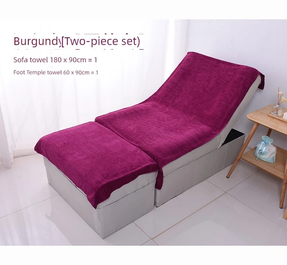 Salon Spa Havlu Seti - Bordo 2 Parça - Orta Kalınlıkta