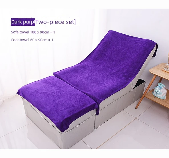 Salon Spa Havlu Seti - Koyu Mor 2 Parça - Orta Kalınlıkta