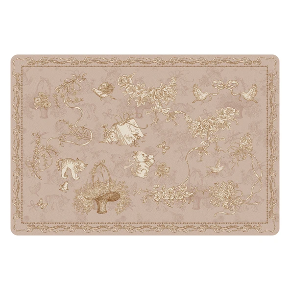 Retro Deri Yemek Masası Amerikan Servisi - PGZZ-545 - 30x45cm - Su Geçirmez