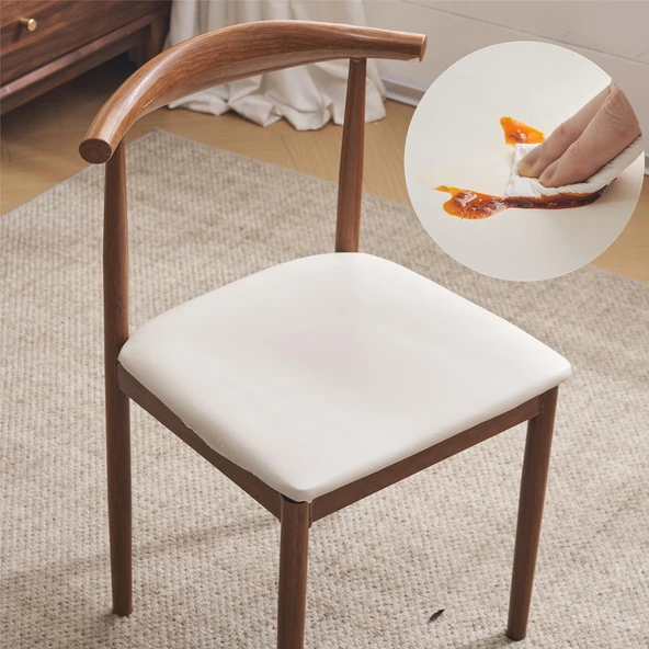 Yağa Dayanıklı Otel Restoran Sandalye Kılıfı - Bej - L Boyut (47-60cm) Ofis Sandalyesi