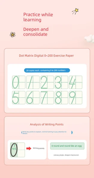 Çocuklar için Pinyin İngilizce Sayılar Hat Pratik Defteri - Pinyin + Sayılar + İngilizce + 1. Sınıf (Üst ve Alt) Zihinden Hesaplama Kağıdı (Toplam 5 Adet 100 Sayfa) - 9