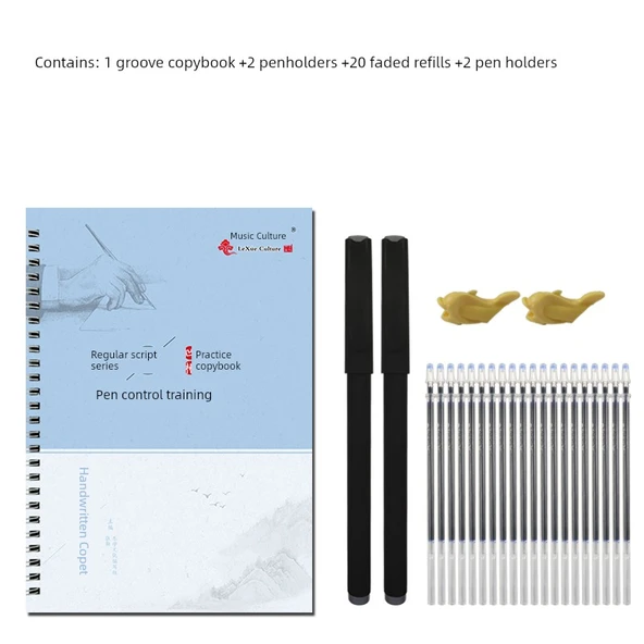 Hat Sanatı Alıştırma Kitabı - Oluklu Kontrol Kalemi +20 Solan Yedek +2 Kalemlik
