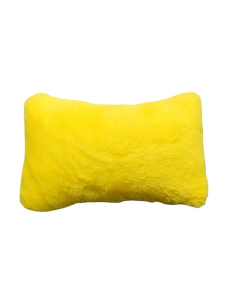 Yumuşak Peluşlu Ortopedik Araba Seyahat Boyun Yastığı Tekli Sarı - 2