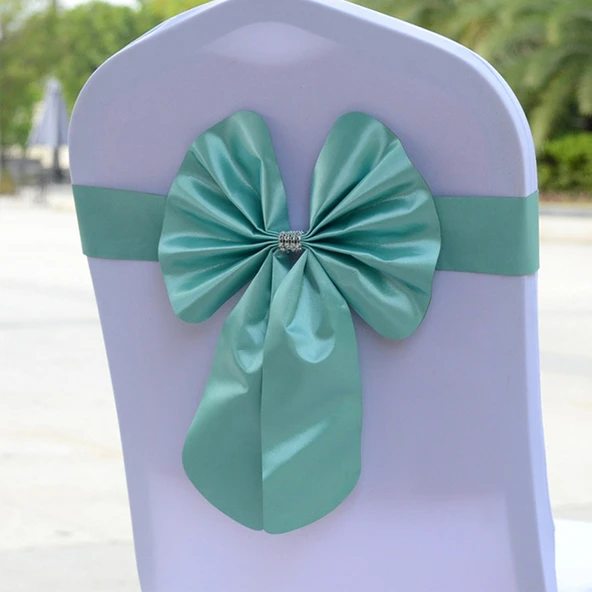 Elastik Sandalye Fiyonkları - Teal - Düğün, Otel, Catering Dekorasyonu