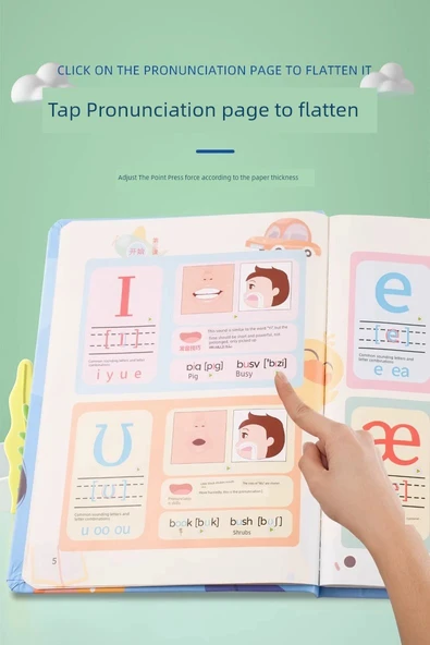 İngilizce Fonetik Alfabe ve Oxford Phonics Sesli Duvar Tablosu - Fonetik Alfabe ve Kelime Öğrenme Seti - 7