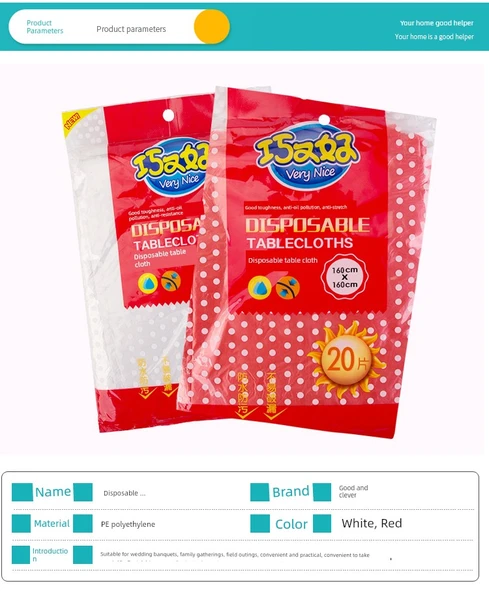 Kalın Tek Kullanımlık Plastik Masa Örtüsü - Beyaz 100 x 140cm - Resim 7