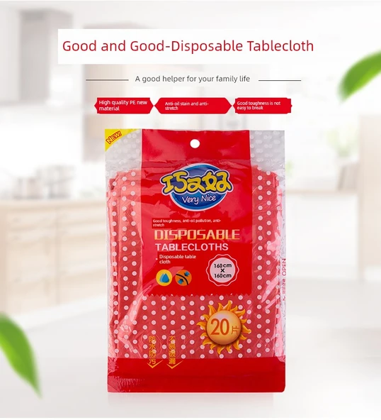 Kalın Tek Kullanımlık Plastik Masa Örtüsü - Beyaz 100 x 140cm - Resim 5