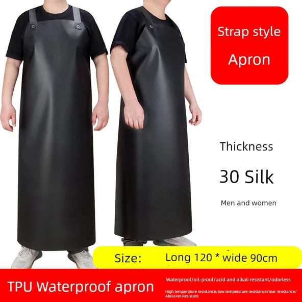 TPU Su Geçirmez Önlük - Siyah 30 Silk Askılı 120x90