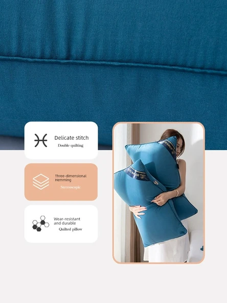Beş Yıldızlı Otel Tarzı Yastık - Mavi Tek Paket Düşük Yastık - 5