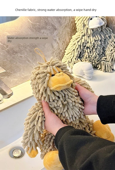3D Şönil Bebek El Havlusu - Gri Köpek 460x400x150mm - 10