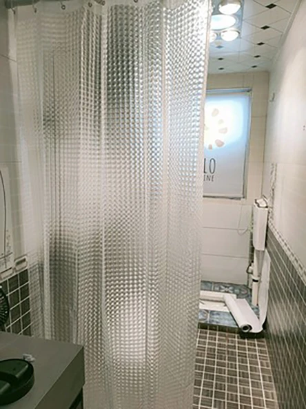 Darbeye Dayanıklı Duş Perdesi - 120x200cm - Yarı Saydam Desenli - 3