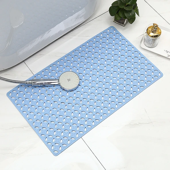 TPE Kaymaz Banyo Paspası - 70x40cm - Gri - 5