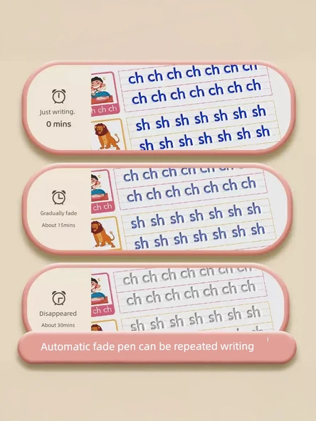 Okul Öncesi El Yazısı Alıştırma Kitabı - Eğlenceli Kontrol Kalemi + Çizgi Radikal + Sayılar + Pinyin ve Kalem - 4