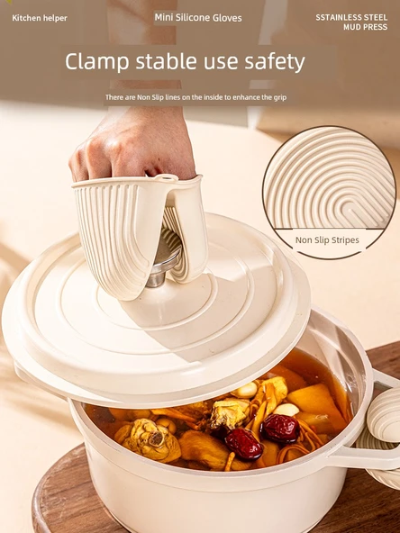 Isıya Dayanıklı Fırın Eldiveni - [Gül Ağacı] 304 Spatula + Kaşık İki Parça Set - Resim 5