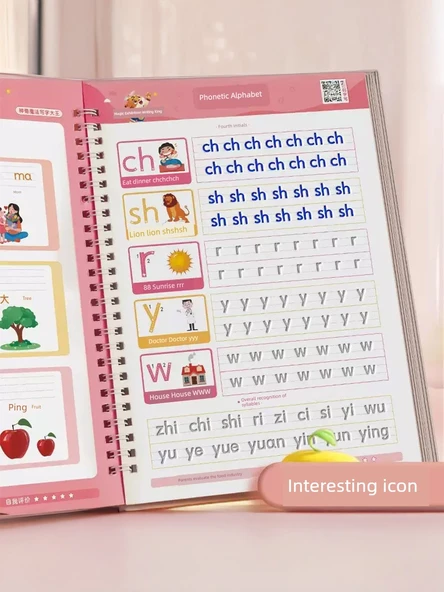 Okul Öncesi El Yazısı Alıştırma Kitabı - Sayılar + Pinyin + Kontrol Kalemi ve Kalem - 5