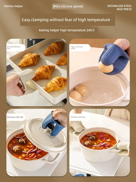 Isıya Dayanıklı Fırın Eldiveni - [Gül Ağacı] 304 Spatula + Kaşık İki Parça Set - Resim 6