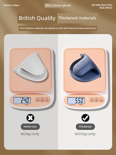 Isıya Dayanıklı Fırın Eldiveni - [Gül Ağacı] 304 Spatula + Kaşık İki Parça Set - Resim 4