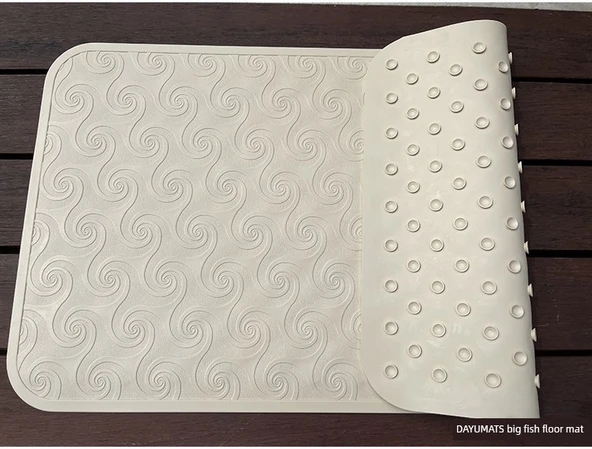 Kaymaz Kauçuk Banyo Paspası - 70x40cm - Deniz İpliği Bej - 1