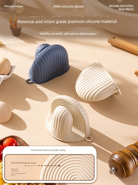 Isıya Dayanıklı Fırın Eldiveni - [Gül Ağacı] 304 Spatula + Kaşık İki Parça Set - Resim 3