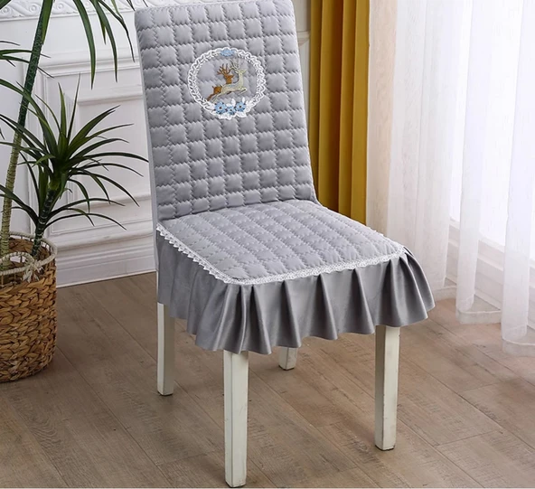 Şönil Sandalye Örtüsü - Çin Tarzı Polar Mavi - 130x180cm Masa Örtüsü - 8