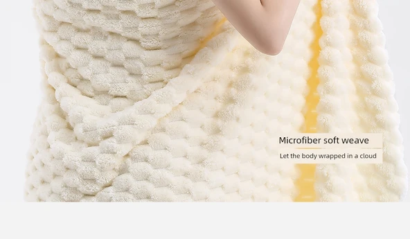 Mercan Kadife Banyo Havlusu - Gri ve Mavi - 70x140cm - Süper Emici - 11