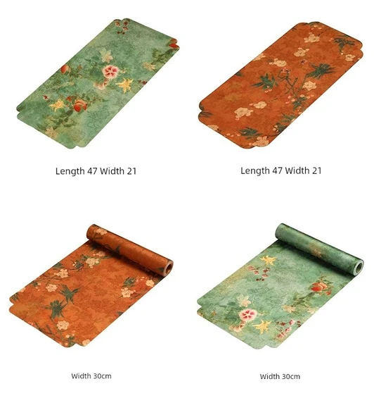 Çiçek Desenli Çift Taraflı Jakarlı Masa Runner - Genç Çiçekler - 30x250 cm - 9