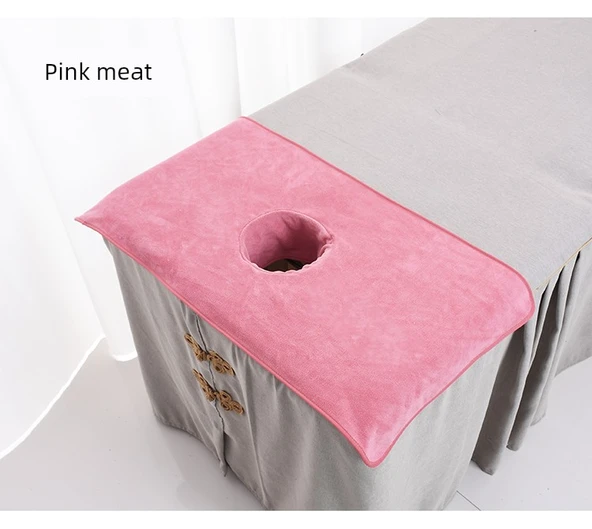Yüz Delikli Masaj Yatağı Havlusu - Pembe Et Rengi - 60x90cm