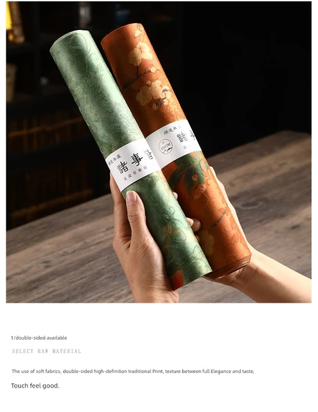 Çiçek Desenli Çift Taraflı Jakarlı Masa Runner - Genç Çiçekler - 30x250 cm - 10