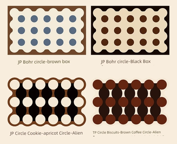 JP Kahve Donut Desenli 2'li Deri Tezgah Matı - 30x40 cm - 10