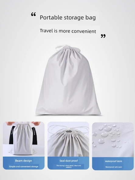 Portatif Lateks Mini Yastık - Standart Açık Gri Saklama Çantalı - 6