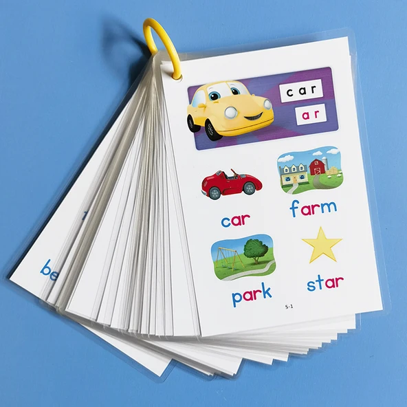 Fonik Alfabe Yazım Kartları - [Sesli Okuma] 5. Seviye 26 Adet 8 inç Kart