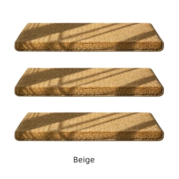 Yapışkansız Kaymaz Merdiven Halısı - 268 Bej - 100 x 24+3cm