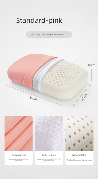 Portatif Lateks Mini Yastık - Standart Pembe