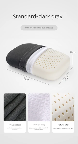 Portatif Lateks Mini Yastık - Standart Koyu Gri