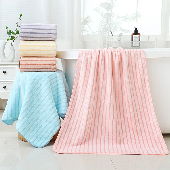 70x140cm Brokar Kar Kadife Mercan Polar Banyo Havlusu - Açık Gri - 2