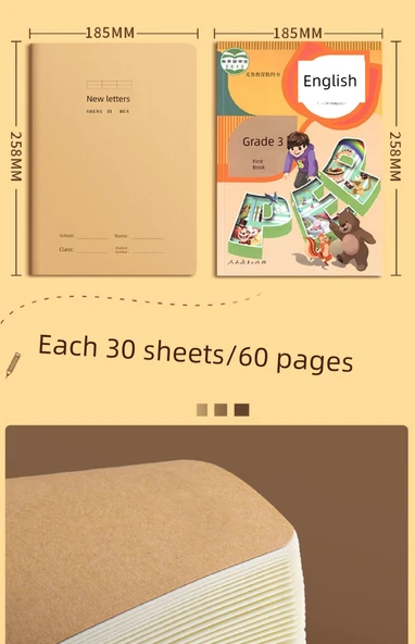 16K İlkokul Alıştırma Kitabı - Çince Pinyin, Kalın - 5'li Paket - 11