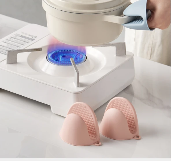 Silikon Fırın Eldiveni - Isıya Dayanıklı - Zeytin Yeşili - 2'li Paket - Resim 8